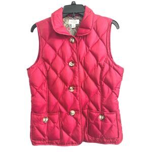 TALBOTS Barbie Pink Puffer Vest Quilted Duck Down Filling Women’s Size Medium